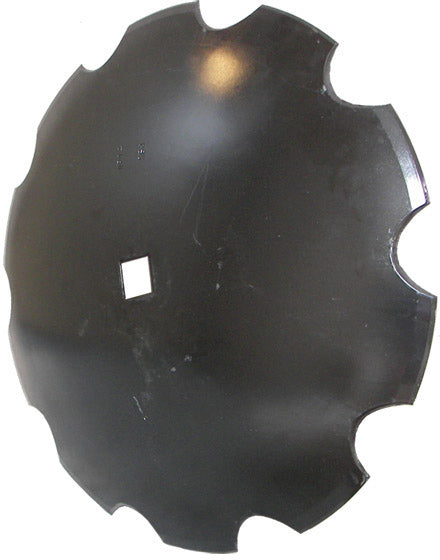 16 INCH X 7 GAUGE NOTCHED DISC BLADE WITH 1 SQ X 1-1/8 SQ AXLE