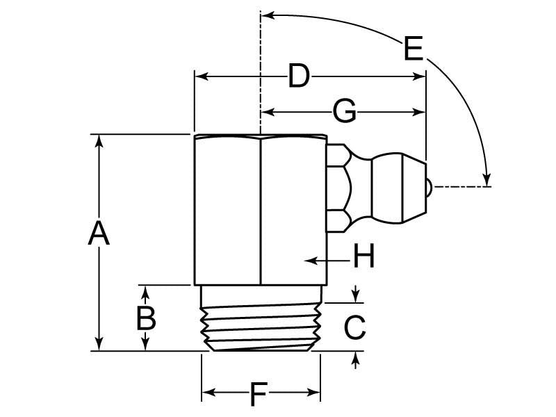 10MM METRIC 90° GREASE ZERK - BAG 10