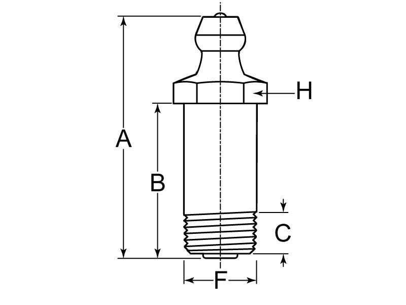 1/8"-27 NPT STRAIGHT - LONG SHANK GREASE ZERK - BAG OF 10