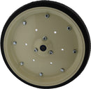 4-1/2 INCH X 16 INCH PLANTER WHEEL - OFF WHITE STEEL WHEELS  STEM BEARING WITH CROSS HOLE