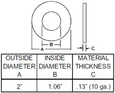 SPINDLE WASHER 2" OD X 1.06" ID