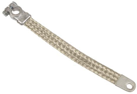 10 INCH 1 AWG BATTERY GROUND STRAP WITH TOP POST STRAIGHT X 7/16 EYELET CONNECTIONS