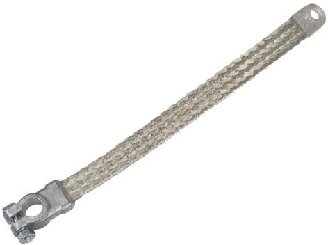 13 INCH 1 AWG BATTERY GROUND STRAP WITH TOP POST STRAIGHT X 7/16 EYELET CONNECTIONS